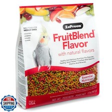 ZuPreem FruitBlend Bird Food, Bird Feed Pellets for Cockatiels, Lovebirds, Qu