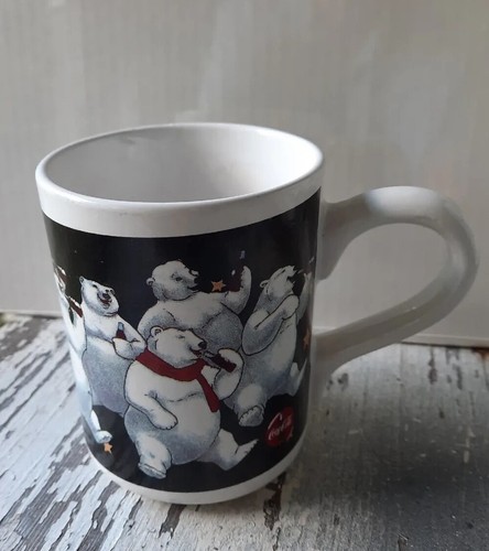 Coca-Cola Polar Bears Drinking Coke Coffee Mug Gibson 1996 - Picture 1 of 9