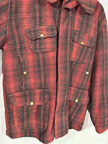Vtg 50s Woolrich Wool Mackinaw Hunting Jacket pants Mens 46 Plaid Field Coat - Picture 14 of 19