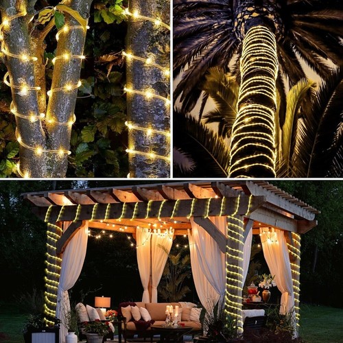 Solar Powered 50/100Led Rope Tube Fairy String Strip Lights Garden Outdoor Yard - Picture 13 of 41