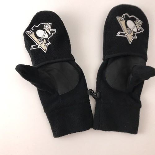 Reebok Pittsburg Penguins Hockey Winter Mittens With Finger Hinge Opening - Picture 2 of 8