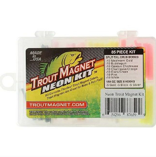 3 Packs Trout Magnet nickel jig heads five hooks each pack size 8 1/64 oz 3 Packs Trout Magnet nickel jig heads five hooks each pack size 8 1/64 oz
