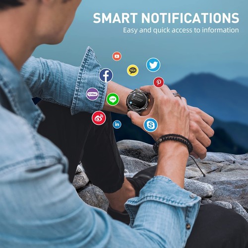 Smartwatch Herren mit Telefonfunktion Sprachassistent Blutdruckmessung Sportuhr - Bild 5 von 23