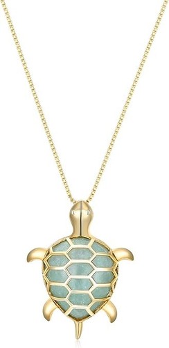 Collares 18K Collar Tortuga De Jade Verde Joyería De Regalo Para Mujer