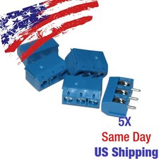 Three 3 Pin Screw Terminal Block Connector 5.08mm Pitch Straight PCB 5PCS US