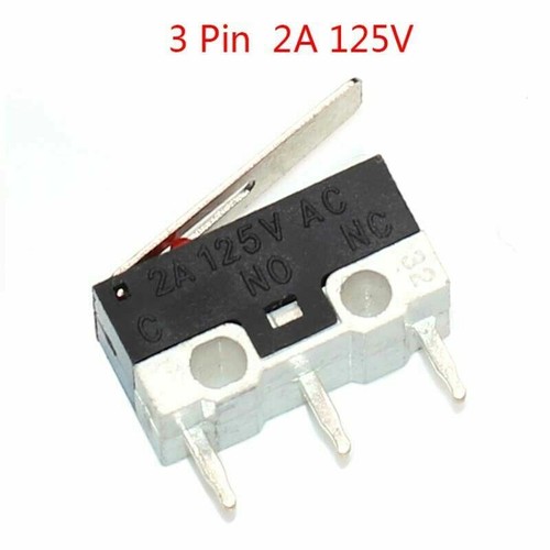 3 Pin Ultra Mini Micro Switch Roller Lever Actuator Mouse Microswitch 2A 125V - Picture 2 of 5