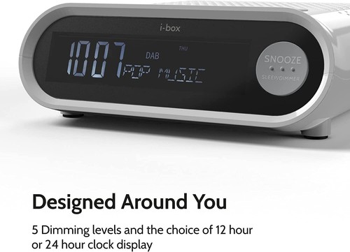 Alarm Clock Radio DAB/DAB+ & FM 3W Speaker USB Large Digit Display i-Box Sunrise - Picture 2 of 5