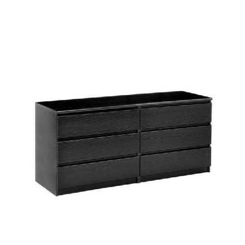 New Black Modern Dresser Chest Bedroom Storage Furniture 6 drawers FREE delivery - Picture 2 of 6