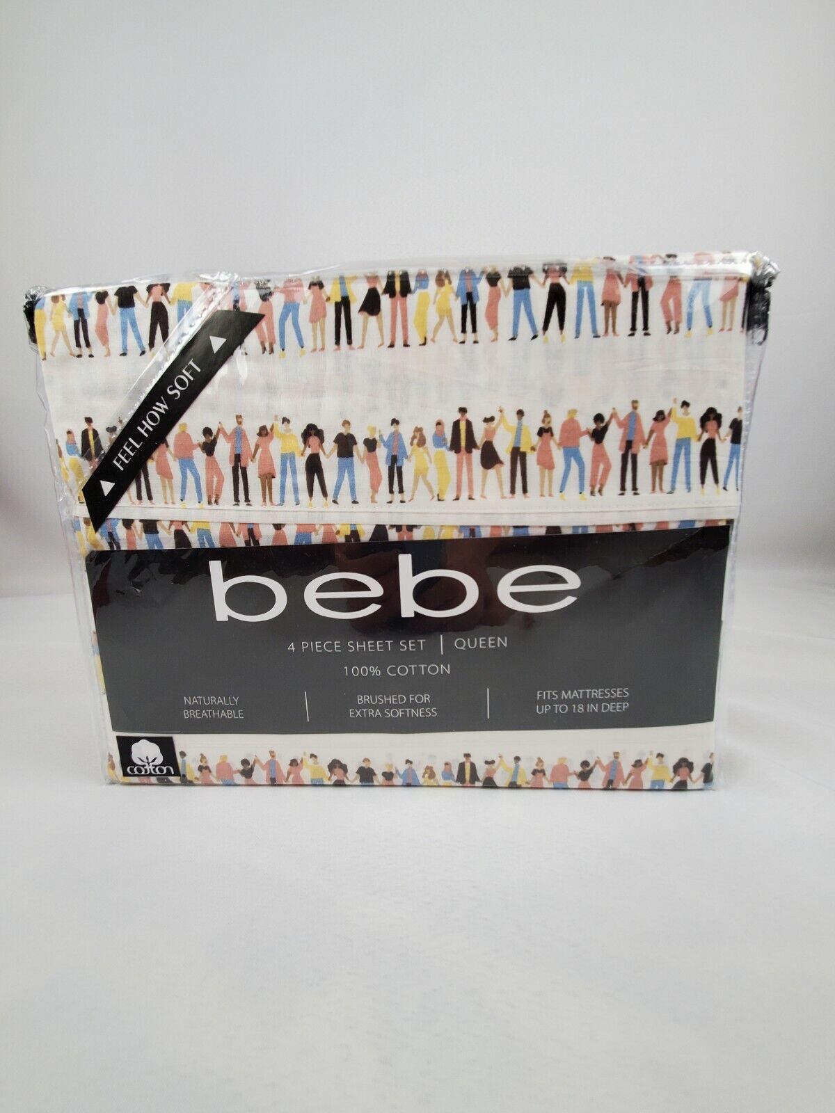 Bebe Bedding Multicolor Four Piece Queen 100 Percent Cotton Sheet Set Nowe uzupełnienie