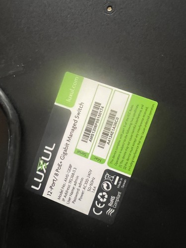✨ -Luxul (AMS-1208P) 12 Ports 8 PoE+ Gigabit Managed Switch - Picture 7 of 7