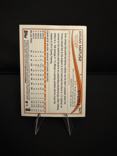 2014 Topps - Gold #547 Brian Matusz /2014 - Bild 2 von 2