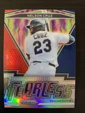 2021 Panini Prizm Fearless Red White & Blue Prizm Nelson Cruz #FR-5 Minnesota