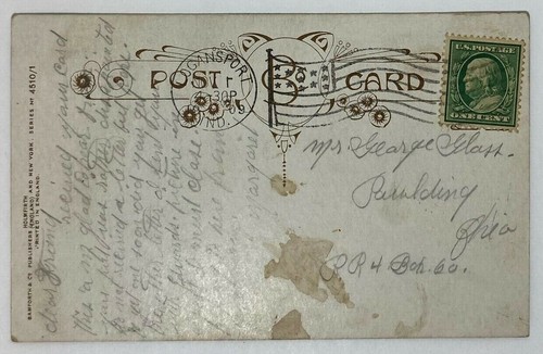 c1909 Mary of Argyle Postal Publicada Tintada Pareja Amor Romance - Imagen 3 de 3