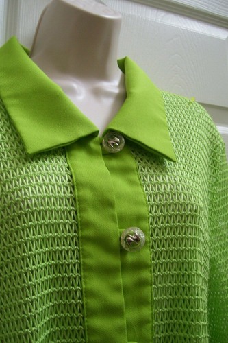 Nuevo traje de baño para mujer 3X Top camisa de malla verde lima - Imagen 8 de 12