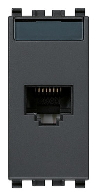 VIMAR 20338.8 - RJ45 Steckdose mit Netsafe Stecker 1 Modul Farbe grau