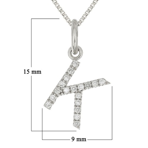 14 Karat Gelb Weiß oder Roségold Diamant Anfangsbuchstabe Charm Anhänger Halskette 18 Zoll - Bild 108 von 246