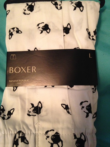 Boston Terrier Boxer Shorts from Banana Republic SZ LARGE Men's underwear Boston Terrier Boxer Shorts from Banana Republic SZ LARGE Men's underwear