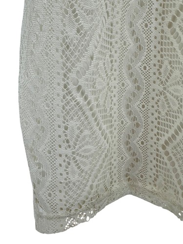 Vintage Forever 21 Cream Lace & Ruffled Strapless Empire Waist Boho Maxi Dress - Picture 3 of 14