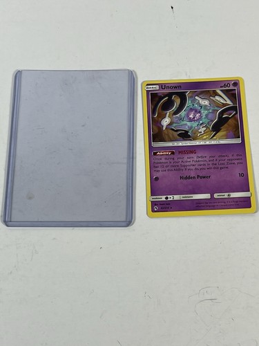 2018 UNOWN 92/214 Pokemon Card w/protective Case