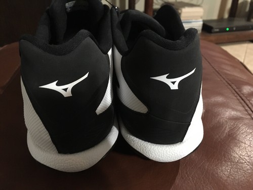 New Mens Mizuno Heist IQ Baseball Softball Cleats 320501.9000 Black White Sz 14 - Picture 3 of 6