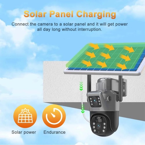 2pc Solar Wireless WiFi PTZ Security IP CCTV Camera 4MP 2-Way Audio Surveillance - Picture 7 of 20