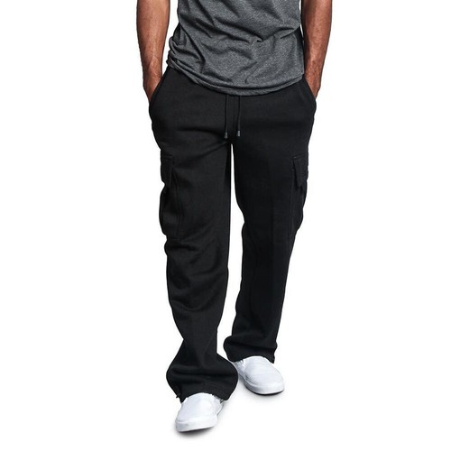 Mens Joggers Pants Tracksuit Bottoms Loose Trouser Jogging Straight Sweatpants - Picture 4 of 16