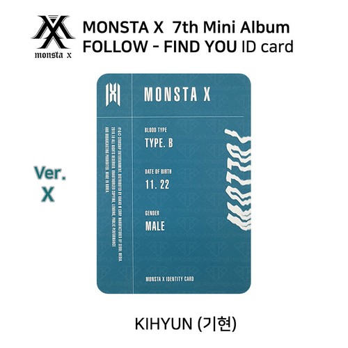 MONSTA X 7th mini album FOLLOW FIND YOU Official Photocard KIHYUN - Picture 19 of 22