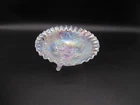 Vintage Iridescent Footed Bowl with Roses marked with Big S