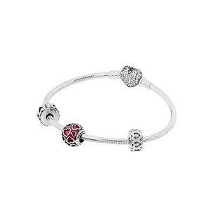 Pandora Open Hearts Bracelet Gift Set Silver Size 7.5 Pandora Open Hearts Bracelet Gift Set Silver Size 7.5