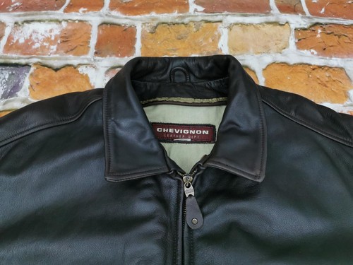 Chevignon A2 Pilot Vintage Leather Jacket + Vest Brown Casual Size: XXL Tip Top - Picture 3 of 10