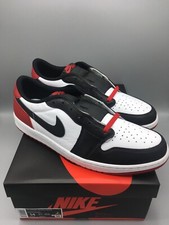 Nike Air Jordan 1 Retro Low OG Black Toe White EU 48,5 US 14 Schwarz Weiß Rot