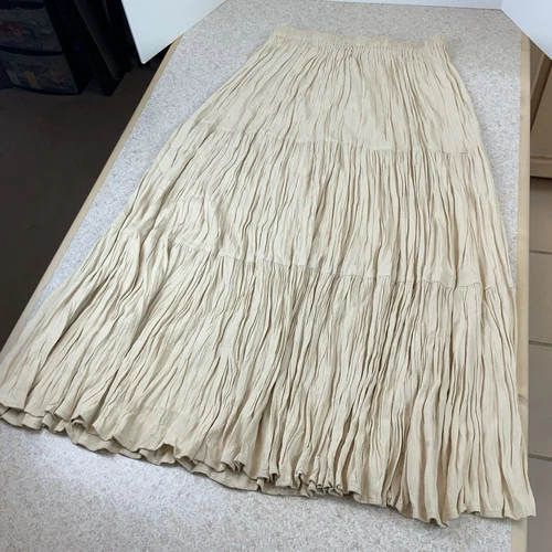 VTG Double D Ranch Wear Crinkle Broomstick Western Cowgirl Maxi Skirt Women’s XL