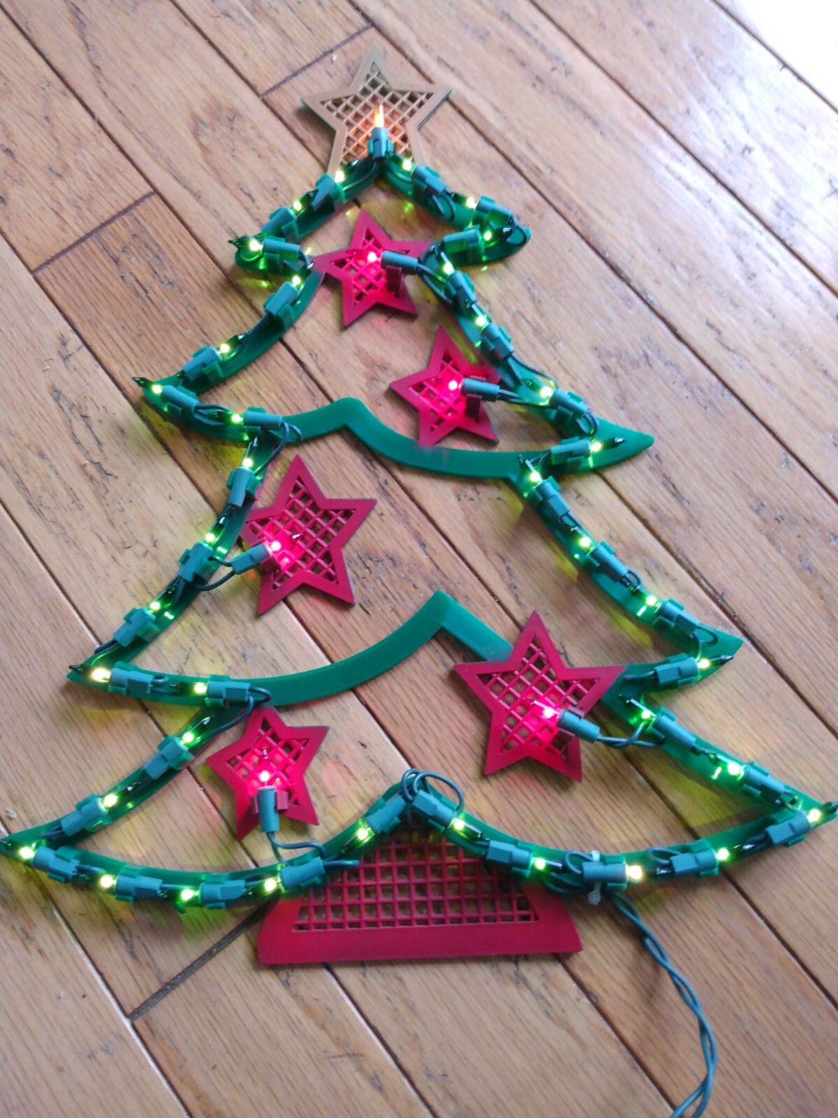 Vintage Christmas Lighted Silhouette Window Wall Table Decoration