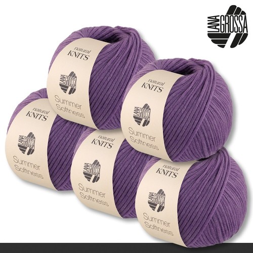 Lana Grossa 5 x 50 g Summer Softness Schlaugarn Wolle Baumwolle 20 Farben - Bild 20 von 41