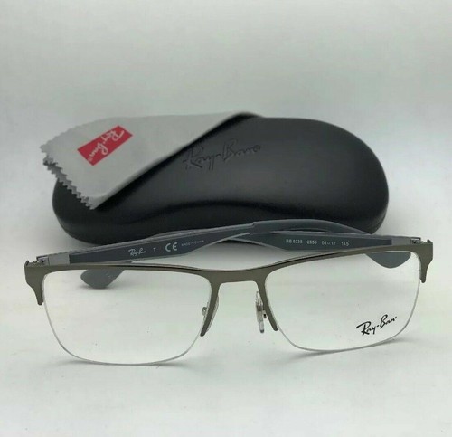 New RAY-BAN Eyeglasses RB 6335 2855 54-17 145 Semi Rimless Gunmetal & Grey Frame - Picture 11 of 12