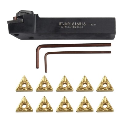 MTJNR1616H16 CNC Lathe Turning Tool Holder+10pcs TNMG160408-MA TNMG332-MA Insert