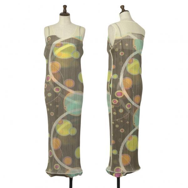 ワンピース Pleats Please geometry print dress mesh Pleats Please Issey Miyake Jagged Geometric Print Dress - Rellik