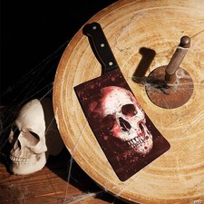 Butcher Knife 15 Inch With Skull Graphic Blade - Morris Costumes