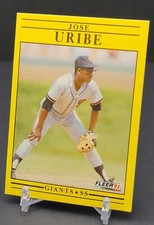 1991 Fleer Jose Uribe #275 "Birth Year Error" Rare  Error Card. 