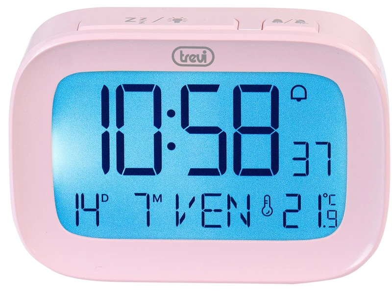 Orologio Digitale Sveglia TREVI Rosa con Termometro, fotografia 8 di 9