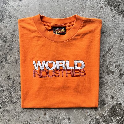 Vintage 90s World Industries Skateboards Graphic T Shirt Mens Size