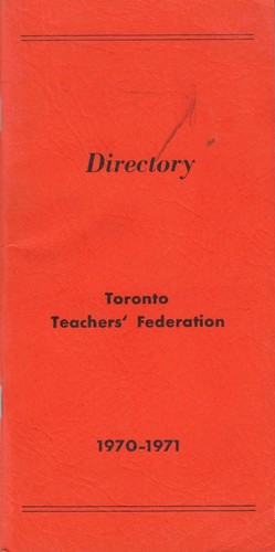 Toronto Teachers' Federation Directory 1970-1971 - Picture 1 of 3