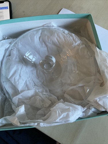 ELSA PERETTI TIFFANY & CO MURANO GLASS CLEAR CANDY NUT DISH SERVER APPLE JAR LID - Picture 11 of 12