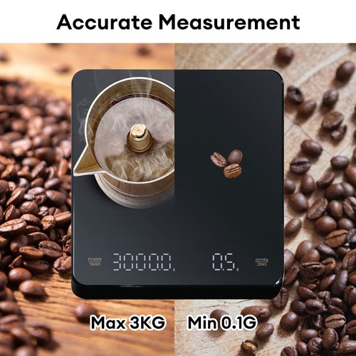Digital Coffee Scale with Timer Espresso Coffee Scale 3kg/0.1g Rechargeable US - Picture 8 of 15