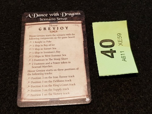 A Game of Thrones The Board Game 2nd Edition Expansion CARD Dance with Dragons - Picture 25 of 75