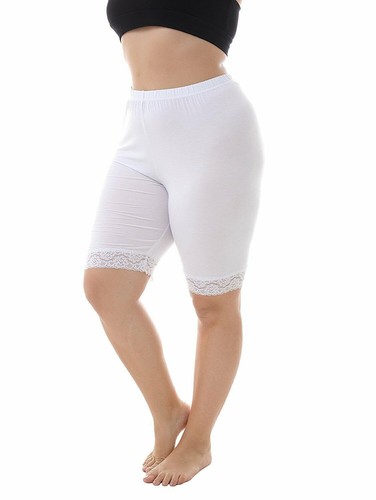 CYCLING SHORTS LACE TRIM LADIES ACTIVE SCALLOP HOT PANTS GYM TIGHTS YOGA +SIZES - Picture 20 of 23