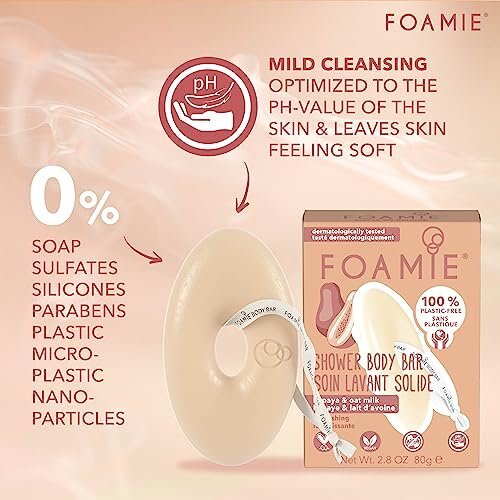 Foamie 2-in-1 Natural Body Bar Seifenfrei, Duschgel Frauen & Männer für glatte... - Bild 3 von 6