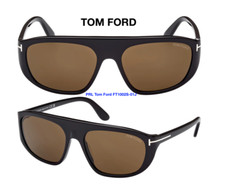 Tom Ford Sunglasses FT 1002 S 01J Edward-02 Black Frame; Brown Lens