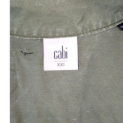 Cabi Olive Green Embroidered Military Zipper Utility Jacket Size XXS - Picture 5 of 8
