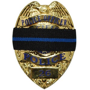 thin blue line mourning band memorial badge cover for police